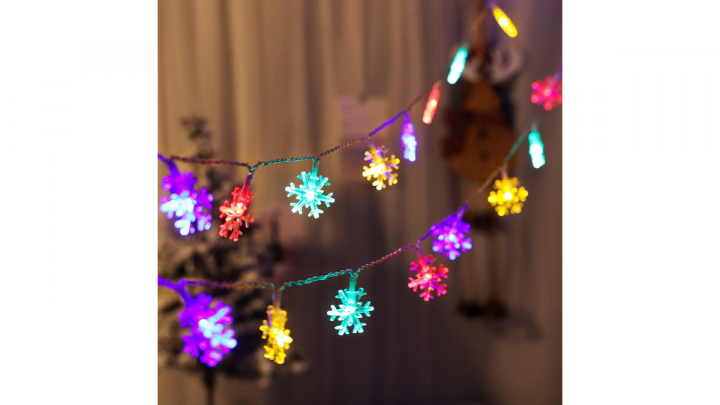 Luces navideñas en forma de copos de nieve