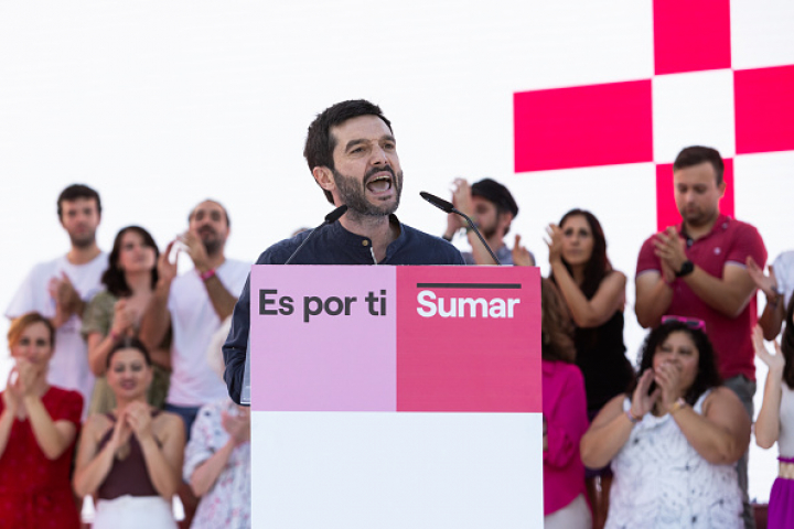 Pablo Bustinduy, en un acto de Sumar.