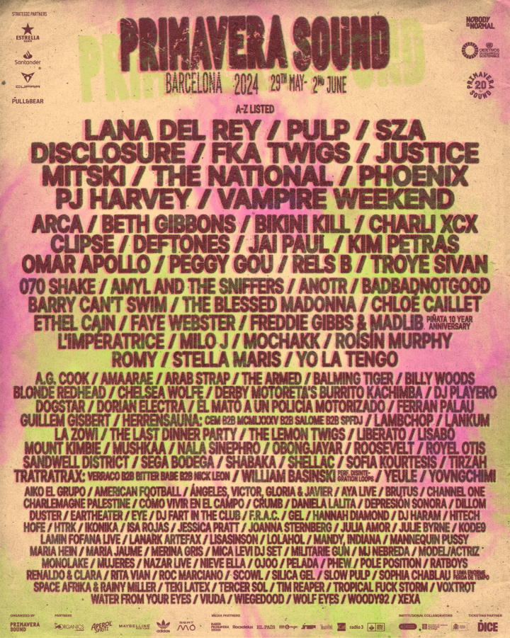 Cartel del Primavera Sound 2024.