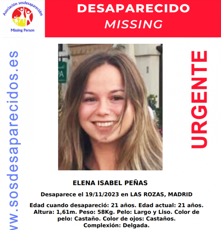 Cartel de búsqueda lanzado por la organización SOS Desaparecidos.