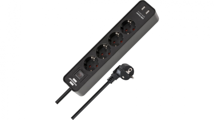 Regleta con dos conectores USB.