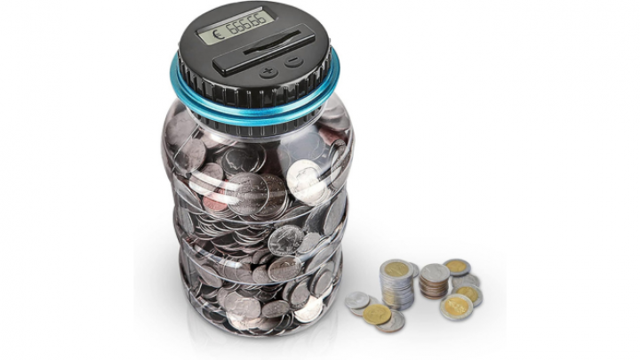 Regalo amigo invisible unisex: Hucha con contador digital.