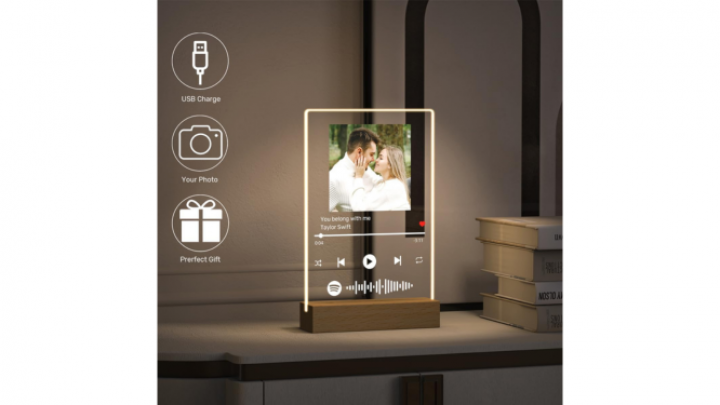 Regalo de amigo invisible: Lámpara personalizada con foto.