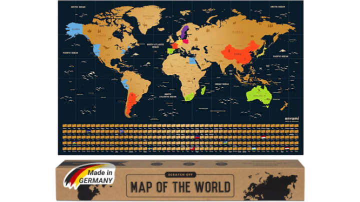 Regalo amigo invisible: Divertido mapamundi para rascar