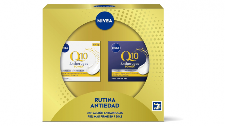 Lote regalo de Nivea con dos cremas reafirmantes: crema de día con FP15 (1 x 50 ml) y crema de noche (1 x 50 ml). Incluye caja regalo.