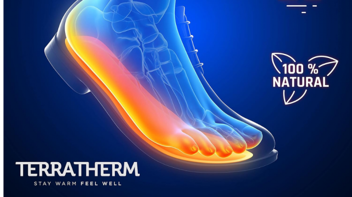 Plantillas calentadoras con almohadillas térmicas para pies fríos de TerraTherm, con un efecto de ocho horas.