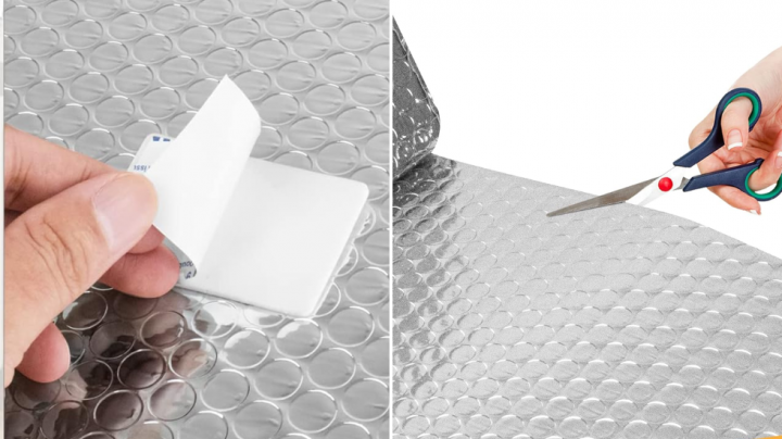 La lámina reflectora para el radiador puede recortarse de manera personalizable e incluye autoadhesivos.