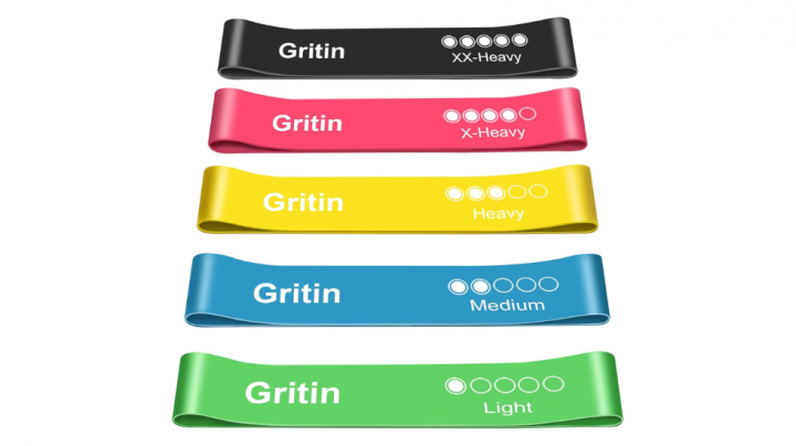 Pack ahorro de bandas de musculación de distintos niveles de resistencia para ponerse en forma en casa.