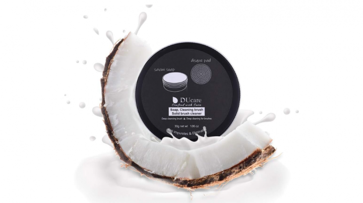 Limpiador de brochas de maquillaje con fragancia de coco