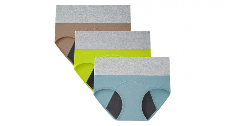 Lote de bragas menstruales con cintura alta en varios colores