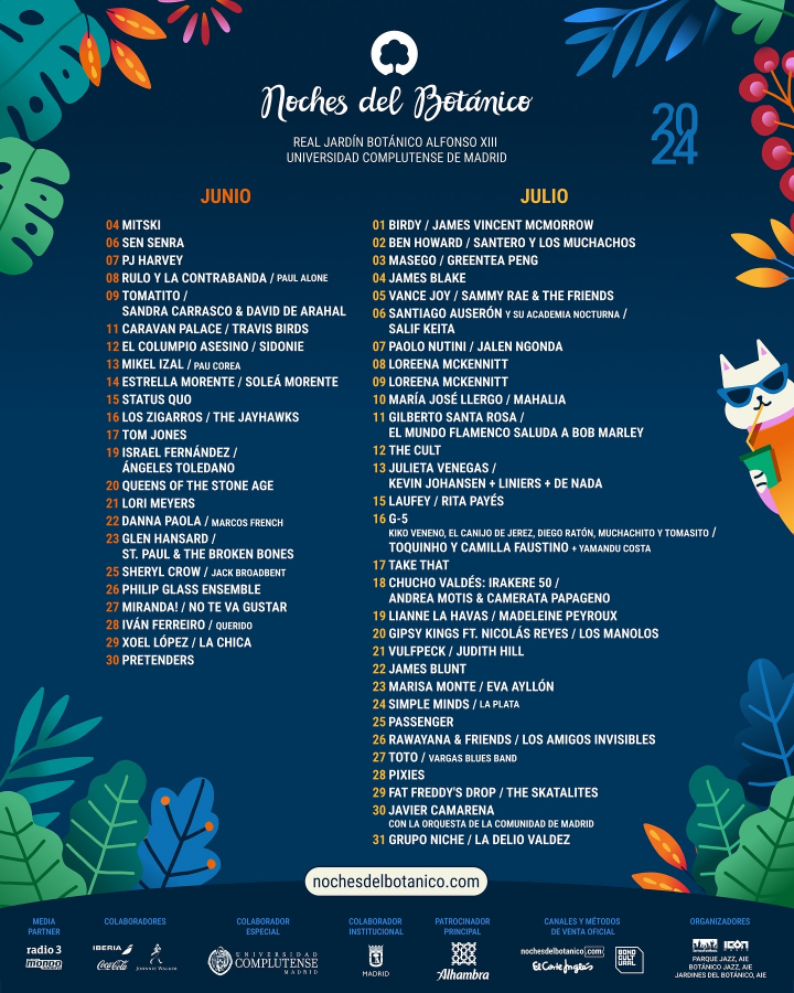 Cartel de Noches del Botánico 2024.