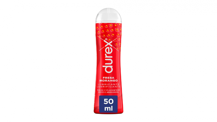 Lubricante Durex a base de agua con sabor y aroma de fresa, top ventas en Amazon.