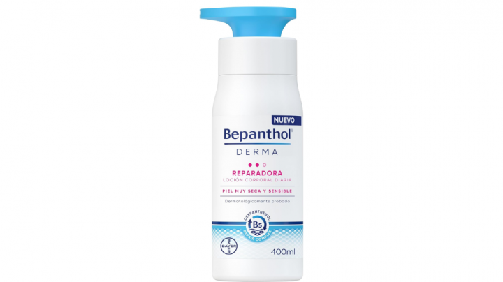 Crema hidratante corporal para pieles secas de Bepanthol (400 ml).