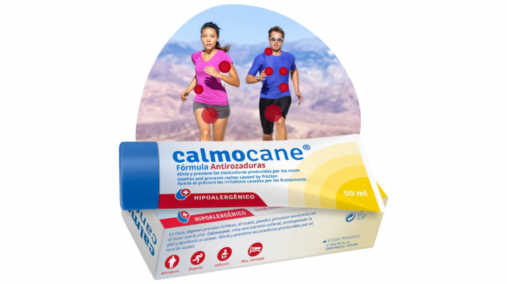 Crema con aloe vera para las rozaduras de los muslos de Calmocane (50 ml), textura no grasa.