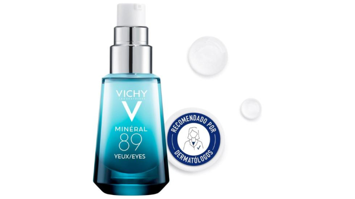 Contorno de ojos Vichy Minéral 89 para ua rutina skincare para mayores de 50 años.