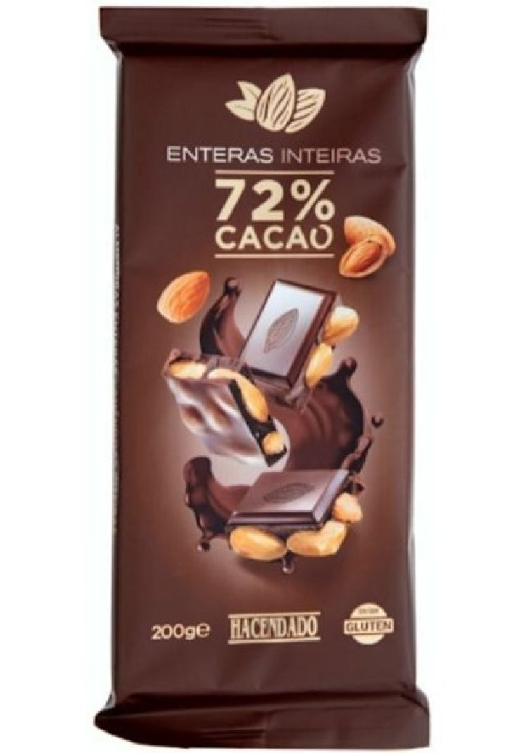 Envase de la tableta de chocolate Hacendado afectada por la alerta