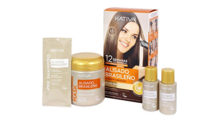 Kit de alisado superventas en Amazon de Kativa, pack ahorro de productos naturales para alisar y suavizar el cabello.