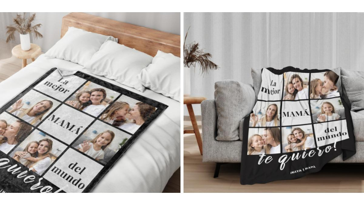 Regalos originales para el día de la madre: manta personalizable