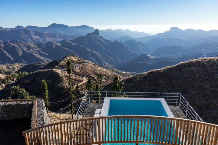 Vistas desde el spa del Parador de Cruz de Tejeda, el primero abierto en las islas.