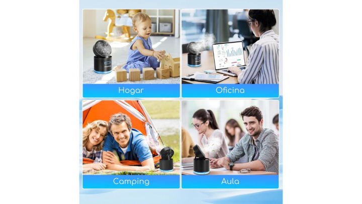 El ventilador nebulizador se puede usar en la casa, la oficina, la universidad y diferentes lugares