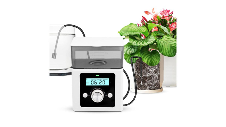 Este sistema de riego automático para las plantas se puede programar fácilmente con su pantalla táctil