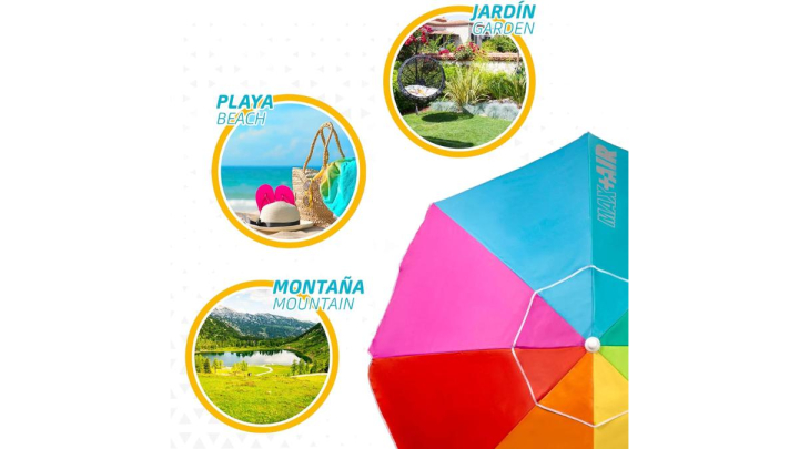 Esta sombrilla con protección solar se puede usar para diferentes situaciones