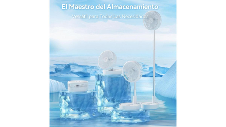 Este ventiladore plegable se puede guardar en el equipaje de mano