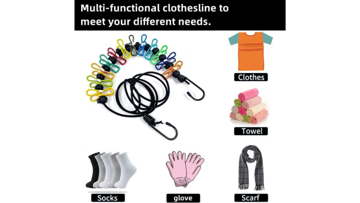 Esta cuerda para tender la ropa portátil es una de las mejores de Amazon