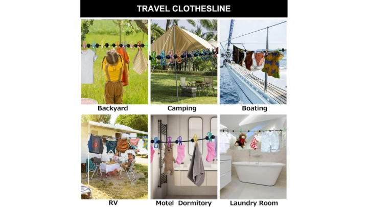 El tendedero portátil se puede usar en cualquier lugar y momento.