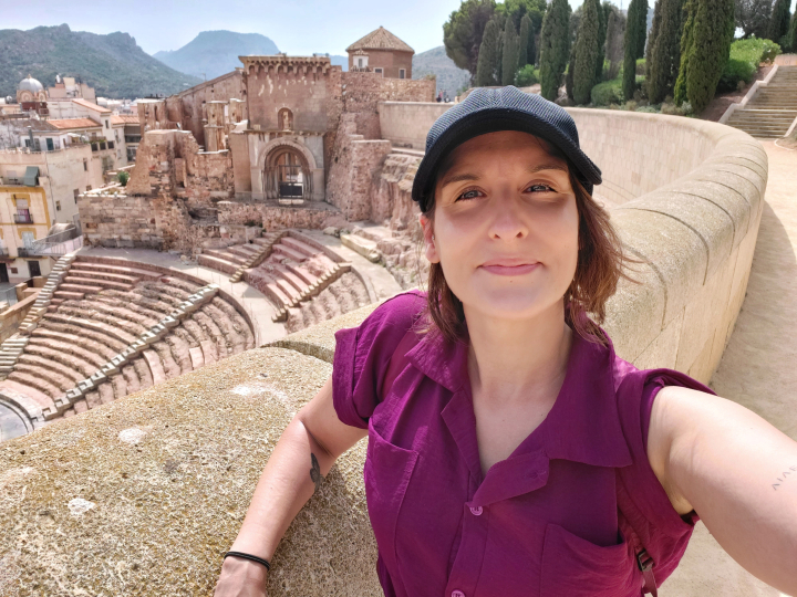 Patricia Frías, en uno de sus viajes.