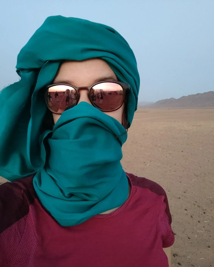 Patricia Frías, en uno de sus viajes.