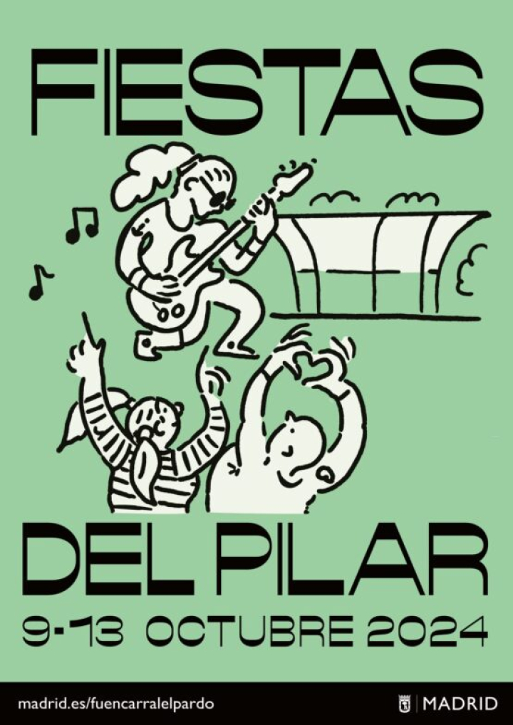 Cartel de las fiestas del Barrio del Pilar 2024 en Madrid.