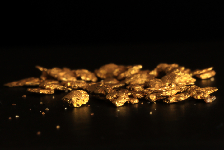 Partículas de oro sacadas de una mina en Alaska.