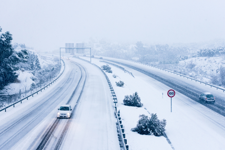Una autovía nevada en Toledo en 2022.