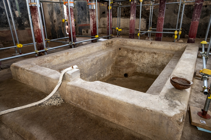 La piscina del 'spa' privado que se ha encontrado en Pompeya.