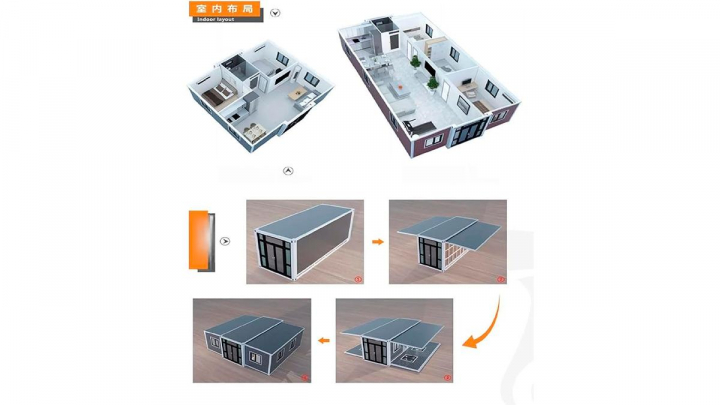 Casa prefabricada sobre fondo blanco