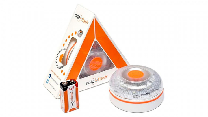 La luz de emergencia sobre fondo blanco.