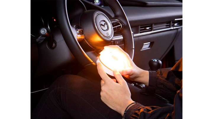 La luz de emergencia sobre fondo blanco.