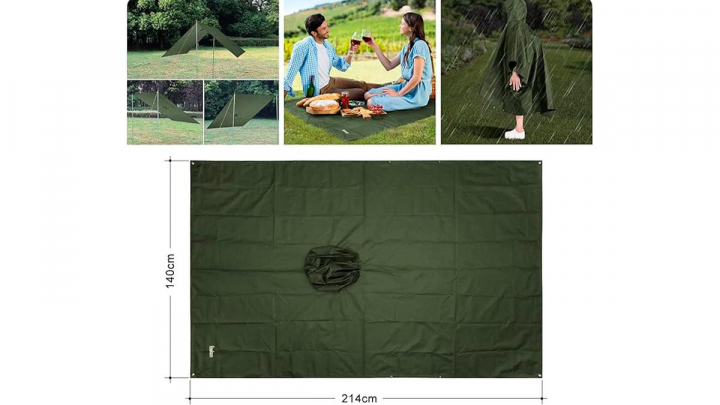 un poncho impermeable sobre fondo blanco