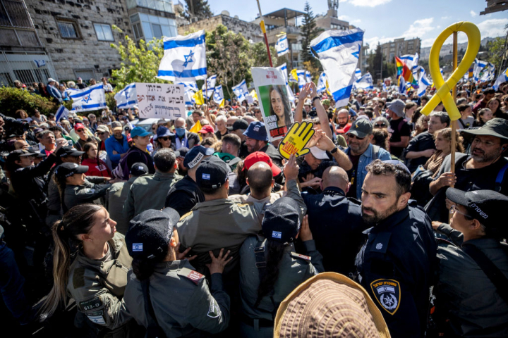Protesta masiva contra el Gobierno de Netanyahu en Jerusalén.