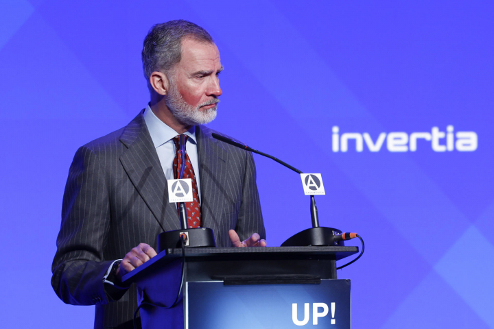 El rey Felipe VI durante el discurso inaugural de la quinta edición del 'Wake Up, Spain'.