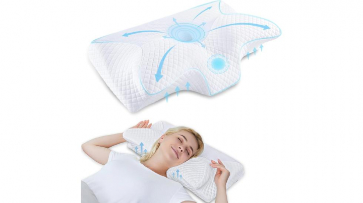 Vista de la almohada ortopédica de la marca Homca.