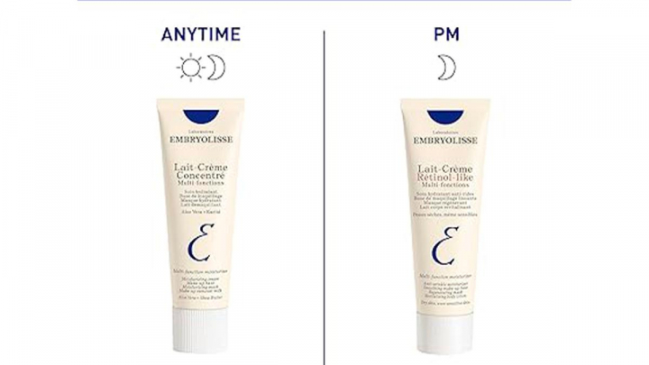 Crema facial francesa sobre fondo blanco