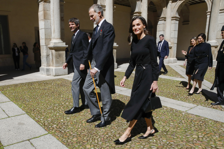Los reyes, a su llegada a la Universidad de Alcalá de Henares.