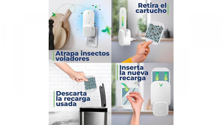 trampa mosquitos sobre fondo blanco.