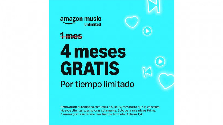 Promoción de Amazon sobre fondo blanco.