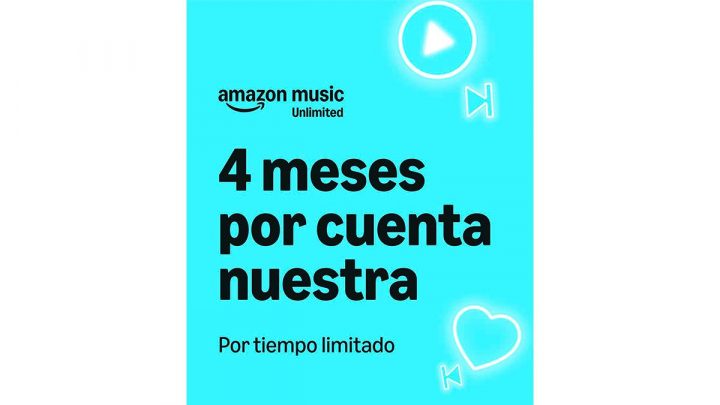 Promoción de Amazon sobre fondo blanco.