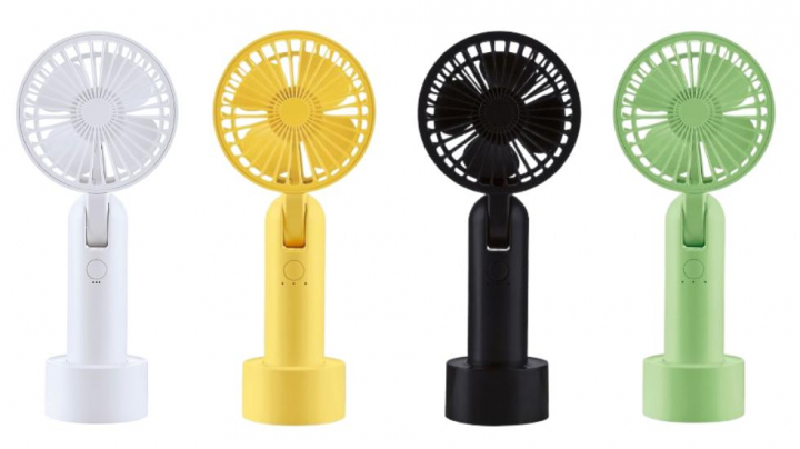 ventilador mini y portátil disponible en varios colores.
