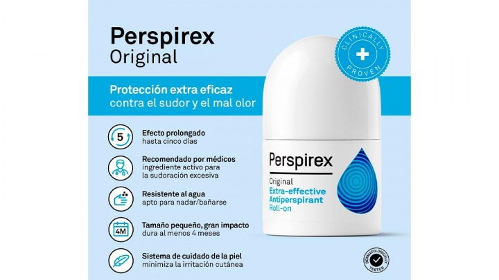 Desodorante sobre fondo blanco.