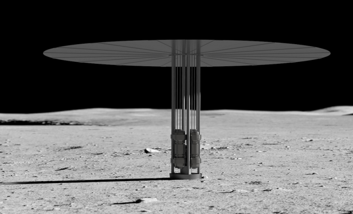 Diseño del reactor nuclear que EEUU quiere instalar en la Luna.